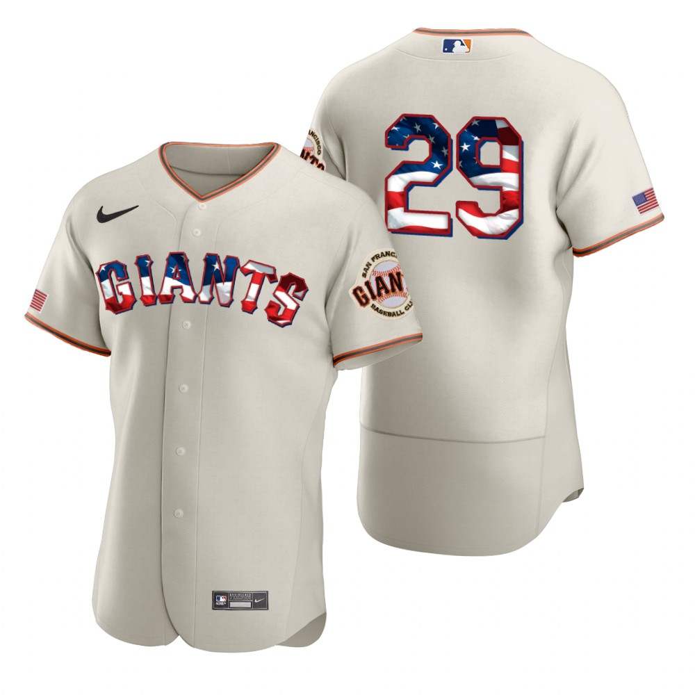 San Francisco Giants #29 Jeff Samardzija Men Nike Cream Fluttering USA Flag Limited Edition Authentic MLB Jersey->cincinnati reds->MLB Jersey